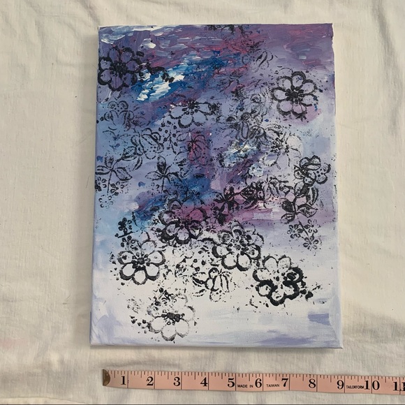 Abstract Floral Canvas Painting Original Acrylic - Picture 7 of 11